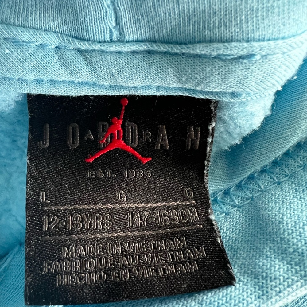 Jordan Light Blue Hoodie with Red Jumpman Tag